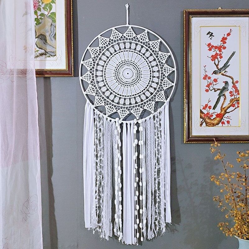 Wholesale Cotton Large Dream Catcher Feather Charm Pendant